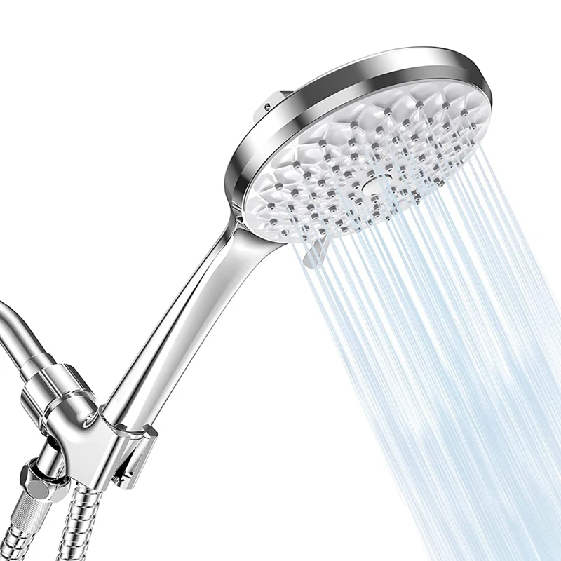 

Shower Head with 59Inch Hose,High Pressure Hand Held Showerhead, 6 Spray Settings with Removable Flow Restrictors