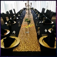 wholesale luxury gold silver champagne sequin table runner wedding party table decoration solid color gold table runners 30x180