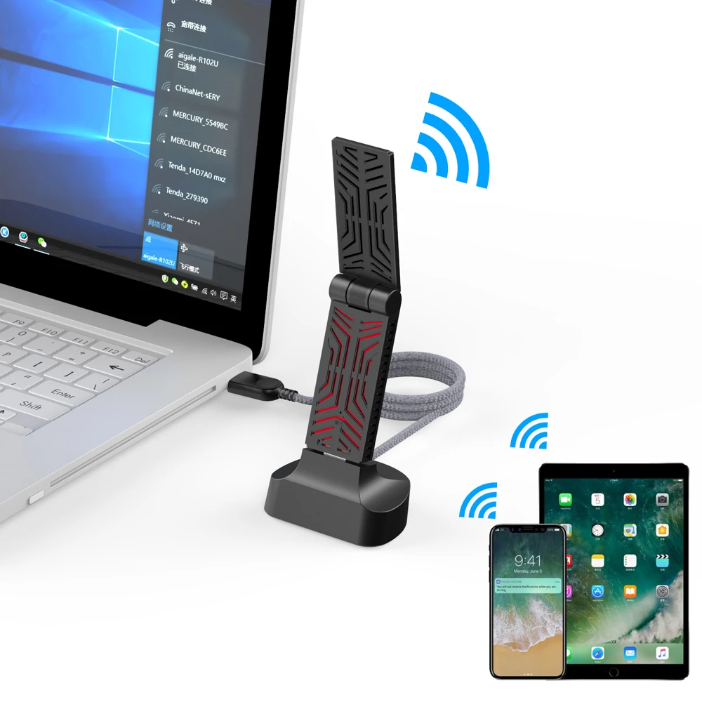 Двухдиапазонный адаптер Wavlink AC1900 USB 3 0 5 ГГц 1900 Мбит/с Wi-Fi антенна приемник 2 4G 802.11AC
