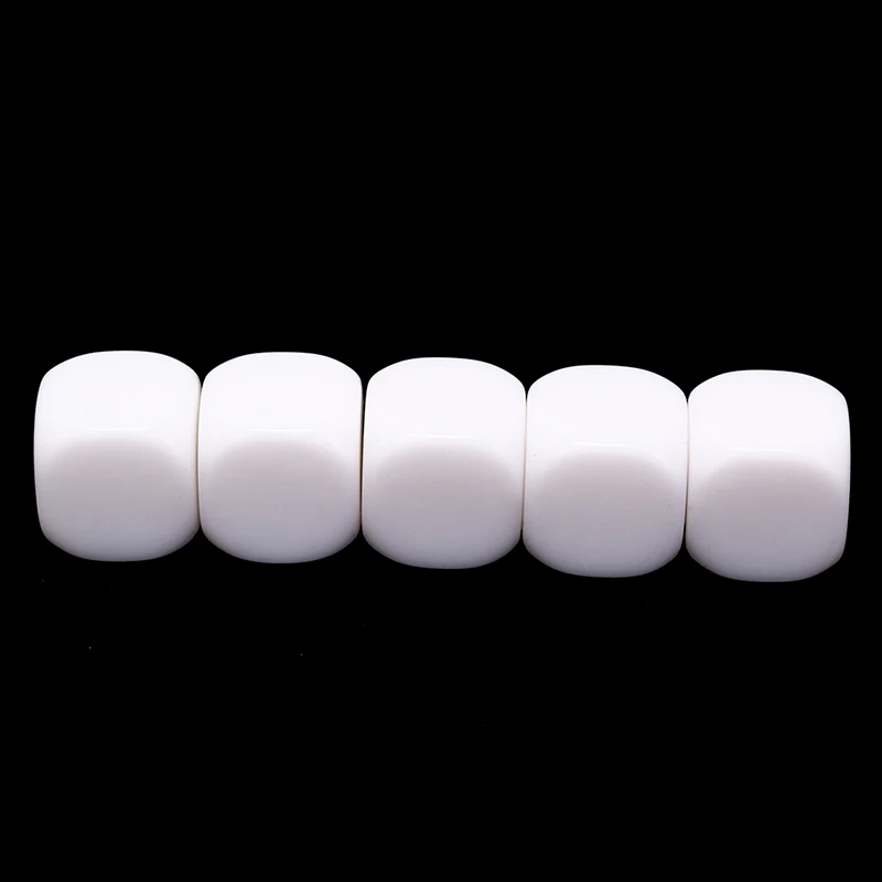 

5Pcs/Lot Teching DIY Dice Set 20mm Blank Dice White Acrylic Rounded Corner D6 Can Write White Blank Dice Creative Children