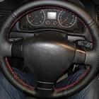 DIY заказной чехол рулевого колеса автомобиля для VW Golf 5 Mk5 Passat B6 Jetta 5 Mk5 Tiguan Кожаная оплетка для руля