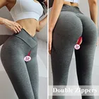 Сексуальные леггинсы на молнии с открытой промежностью и высокой талией