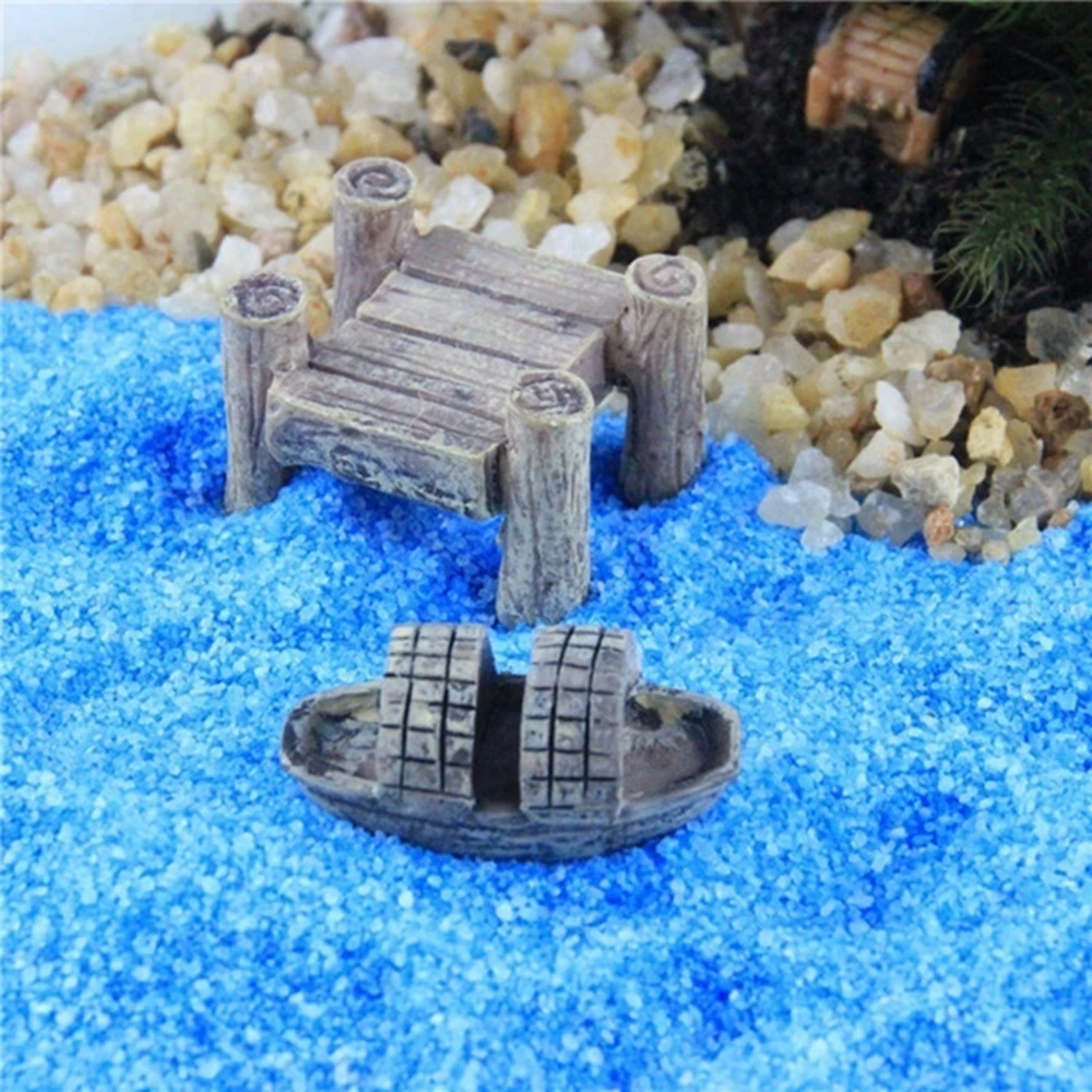 1/2/5/за штуку Бесплатная доставка Мини Смола ремесло статуэтка в виде моста лодка