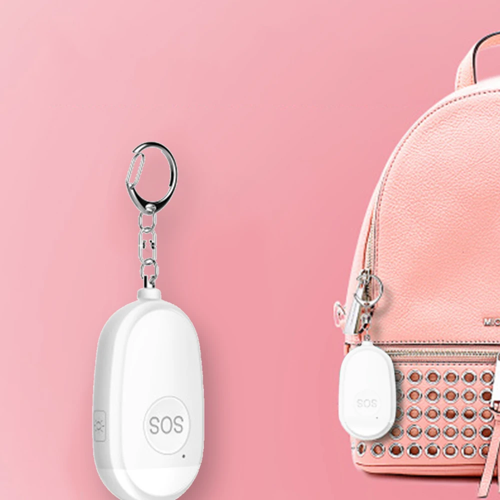 

130dB Security Anti-attack Alarm Safety Siren USB Rechargeable LED Light for Children Girl Women Carrying Loud Panic Alarm