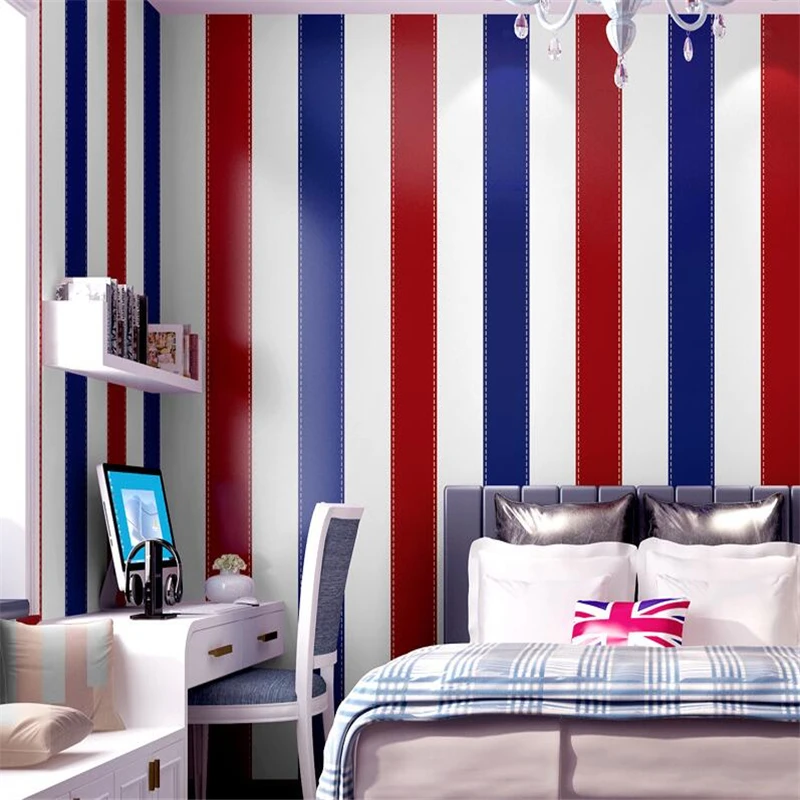 Обои для гостиной спальни фоновая стена в британском стиле красные и белые синие
