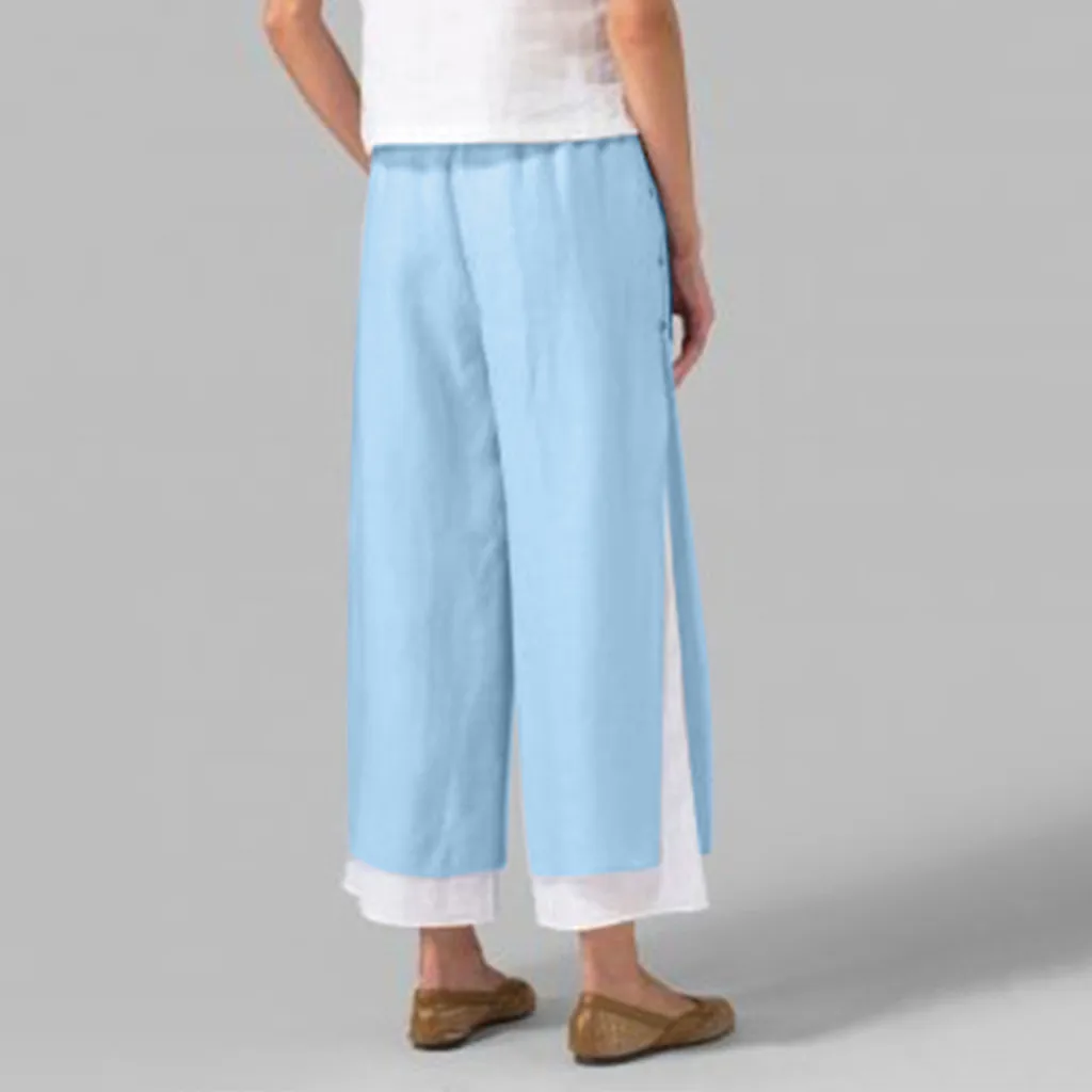 Брюки женские Большие размеры однотонные повседневные Белые Повседневные