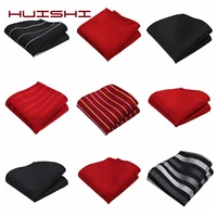 huishi mens handkerchief pocket square polka dot striped woven hankies polyester pocket square business chest towel 2222cm