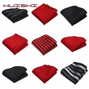 Мужской носовой платок HUISHI, квадратный Карманный платок в горошек, полосатый тканый носовой платок, Карманный квадрат из полиэстера, деловое нагрудное Полотенце 22*22 см