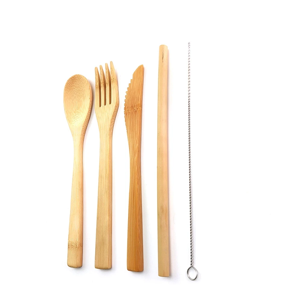 Набор столовых приборов из бамбука комплект 6 шт./компл. нож ложка вилка