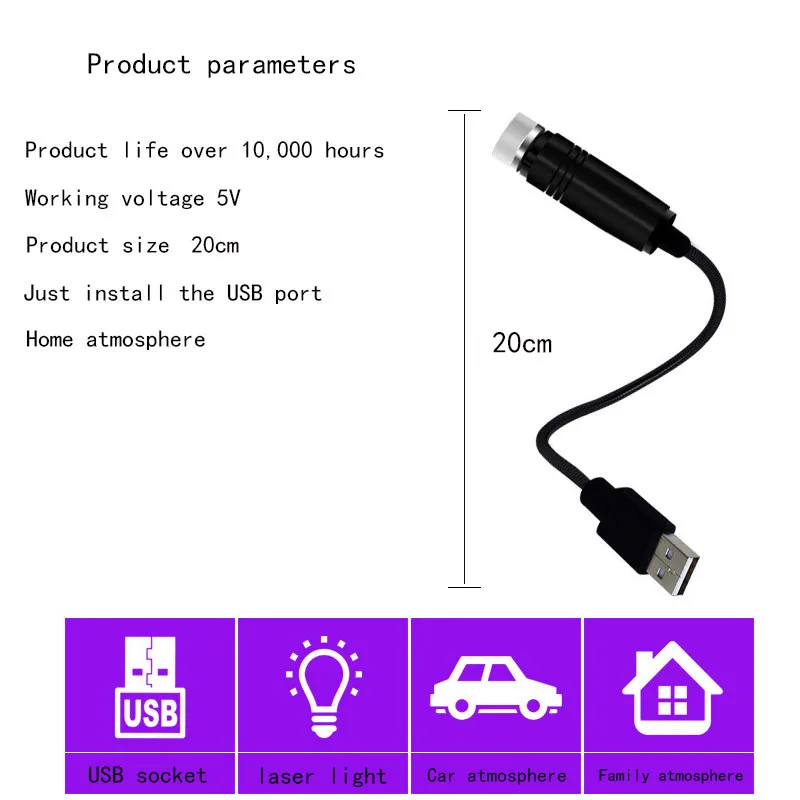 Автомобильная крыша звезда свет Интерьер Мини светодиодный Звездный лазер