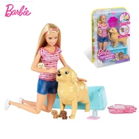 original barbie newborn pups doll pets toy set genuine dog baby care girls doll accessories ducational toys for children gift