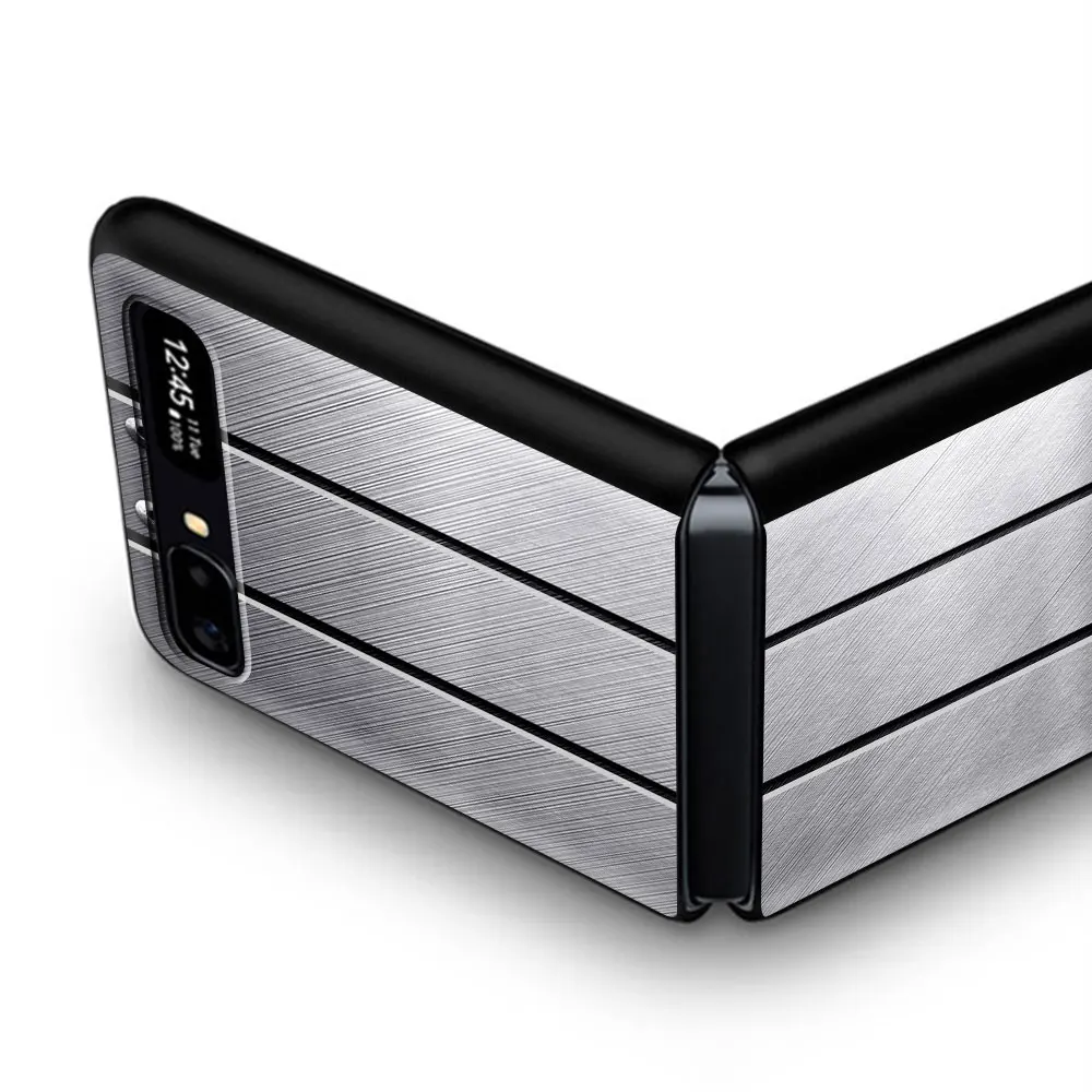 

Coque Case for Samsung Z Flip Pattern Hard Black Shell for Samsung Z Flip 5G Phone Cover Shell Fundas Brushed Metal Picture