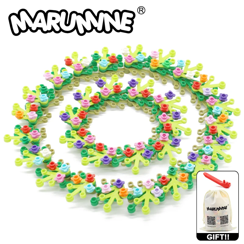 

MOC Bricks Set Flower Garland Building Blocks Decorations Accessories Grass Parts Scene Bricks Model Kit