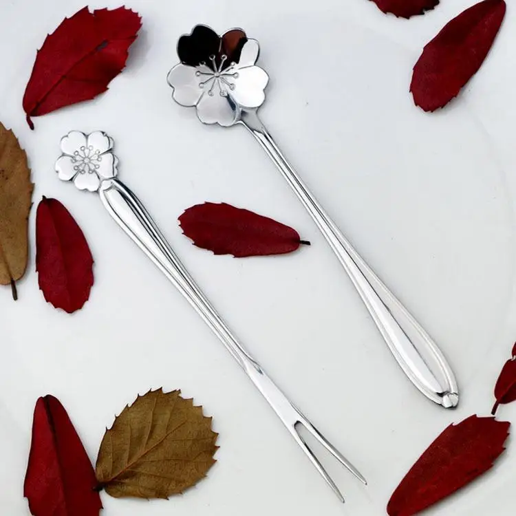 Свадебный Японский творческий из нержавеющей стали Цветочная вилка середины