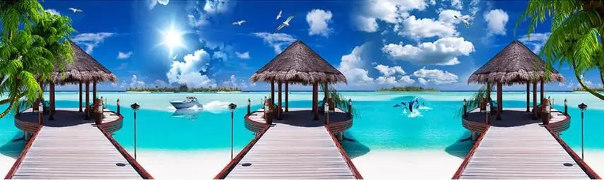 Custom landscape wallpaper 3d stereoscopic beach Living room bedroom background wall painting New decoration papel de pared |