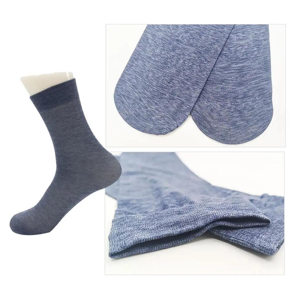 

Business Mens Summer Socks Thin Silk High Elastic Nylon Cool Breathable Socks Crew Short Socks Male Casual Q5Q2