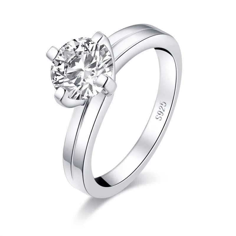 LESF 1.5ct лаборатории кольцо с бриллиантом 100% реальные 925 стерлингового серебра