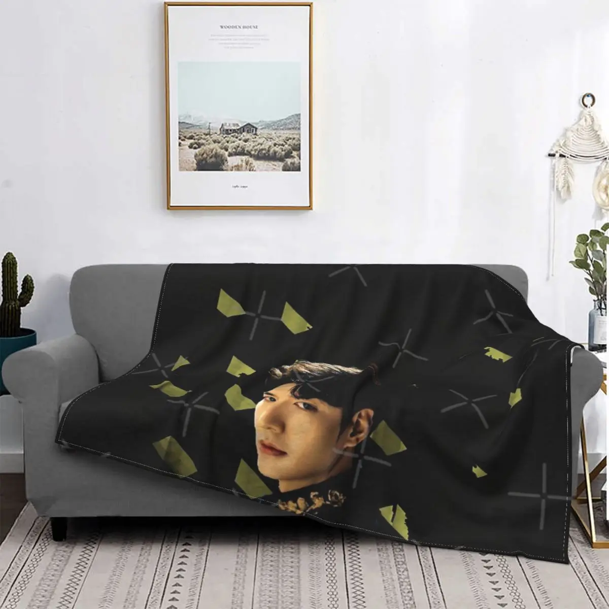 

Черно-желтое одеяло Lee Min Ho, покрывало для кровати, Клетчатое одеяло, пляжное покрывало, покрывало из муслина