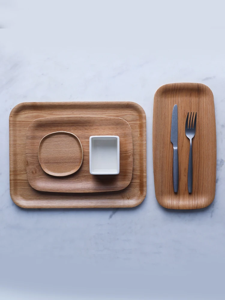 Деревянный поднос чайный Скандинавская Бытовая тарелка для фруктов хлеба