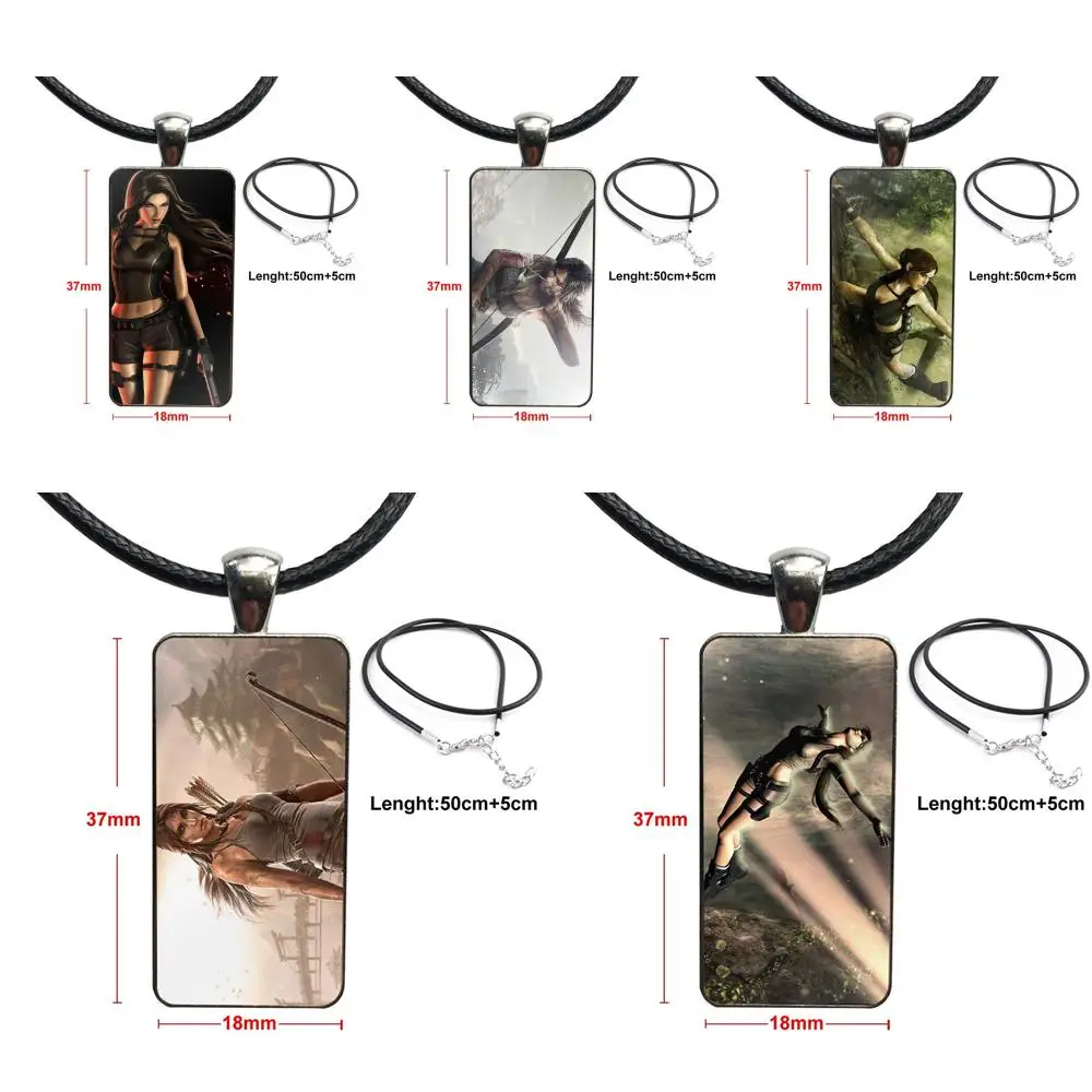 Tomb Raider Lara Croft модное стеклянное Кабошон ожерелье с подвеской для женщин стальное