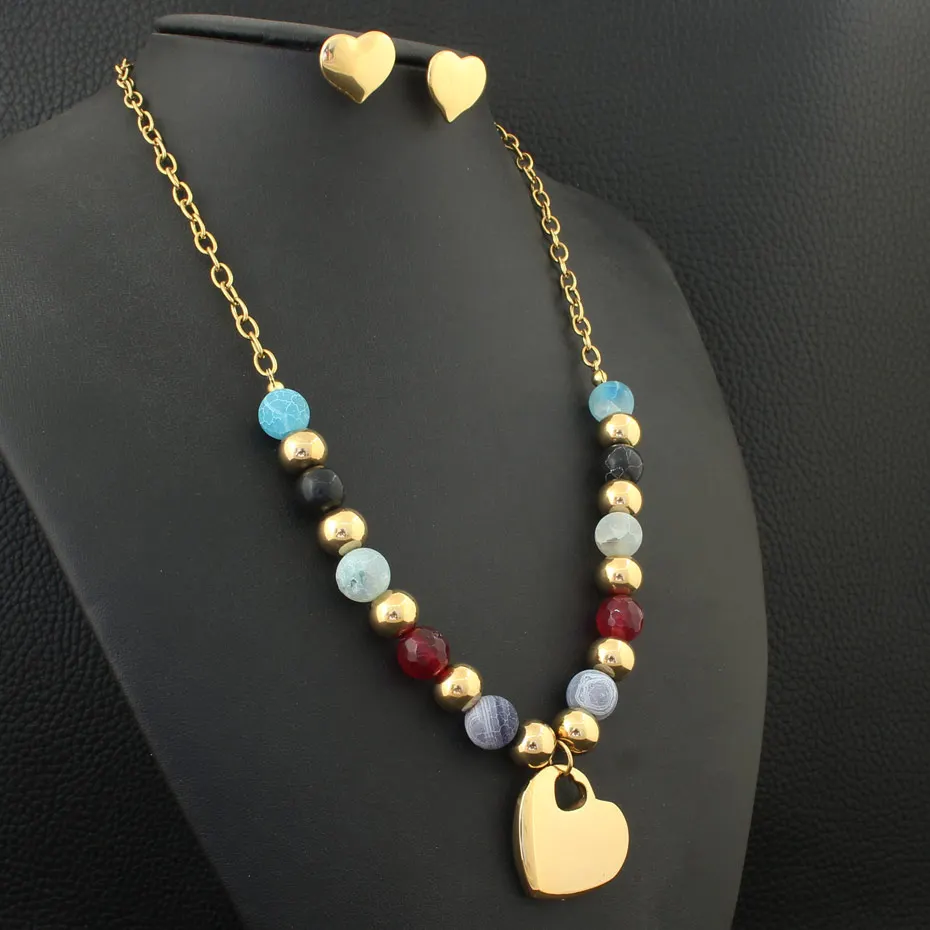 Женский комплект из колье и серёг нержавеющей стали | Украшения аксессуары