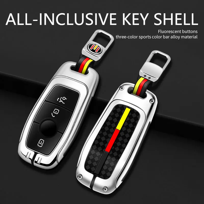 

Car Key Case Cover Key Bag For Mercedes Benz A C E S Class W221 W177 W205 W213 Rhombus Styling Holder Shell Keychain Accessories