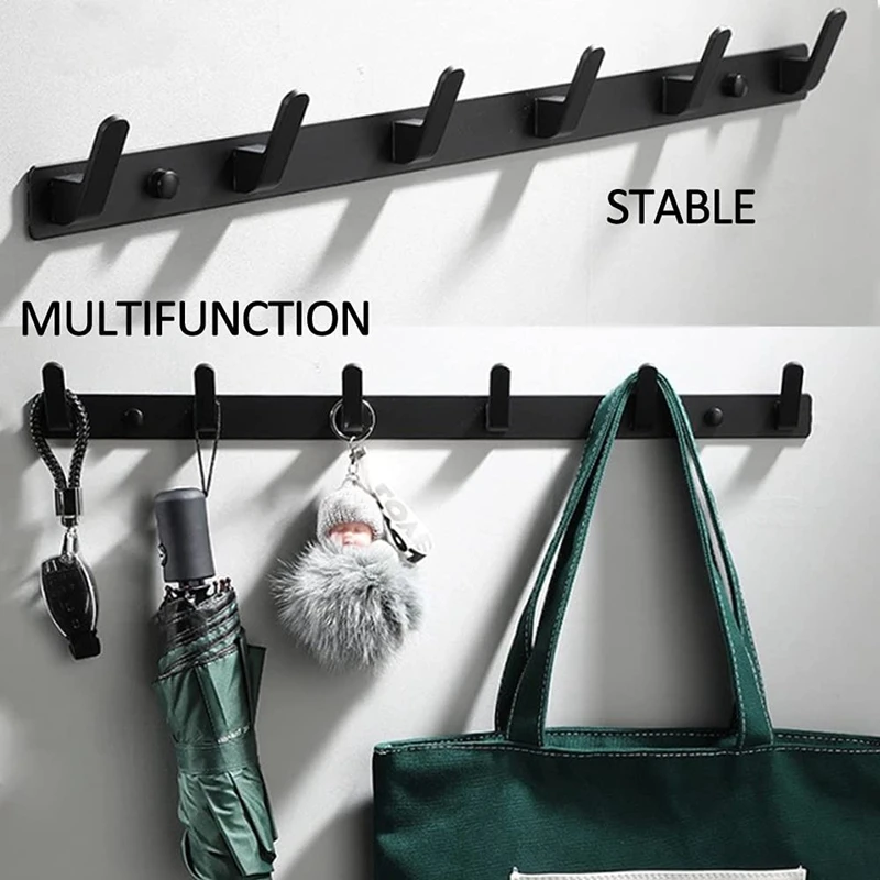 Promotion! 1Pcs Wall Coat Rack /Wall Hook with 6 Hooks for Kitchen Bathroom Entry 2 Installation Methods | Строительство и ремонт