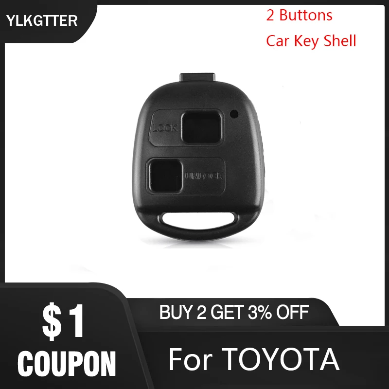 Чехол YLKGTTER для автомобильного ключа с 2 кнопками Lexus RX300 ES300 LS400 GX460 Toyota CAMRY RAV4 Corolla Land