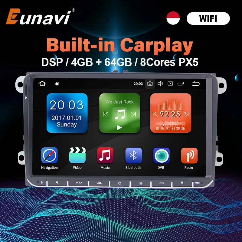 Автомагнитола Eunavi 2 Din Android GPS для VW Passat B6 Polo GOLF 5 Touran Jetta Tiguan Magotan Seat мультимедийный