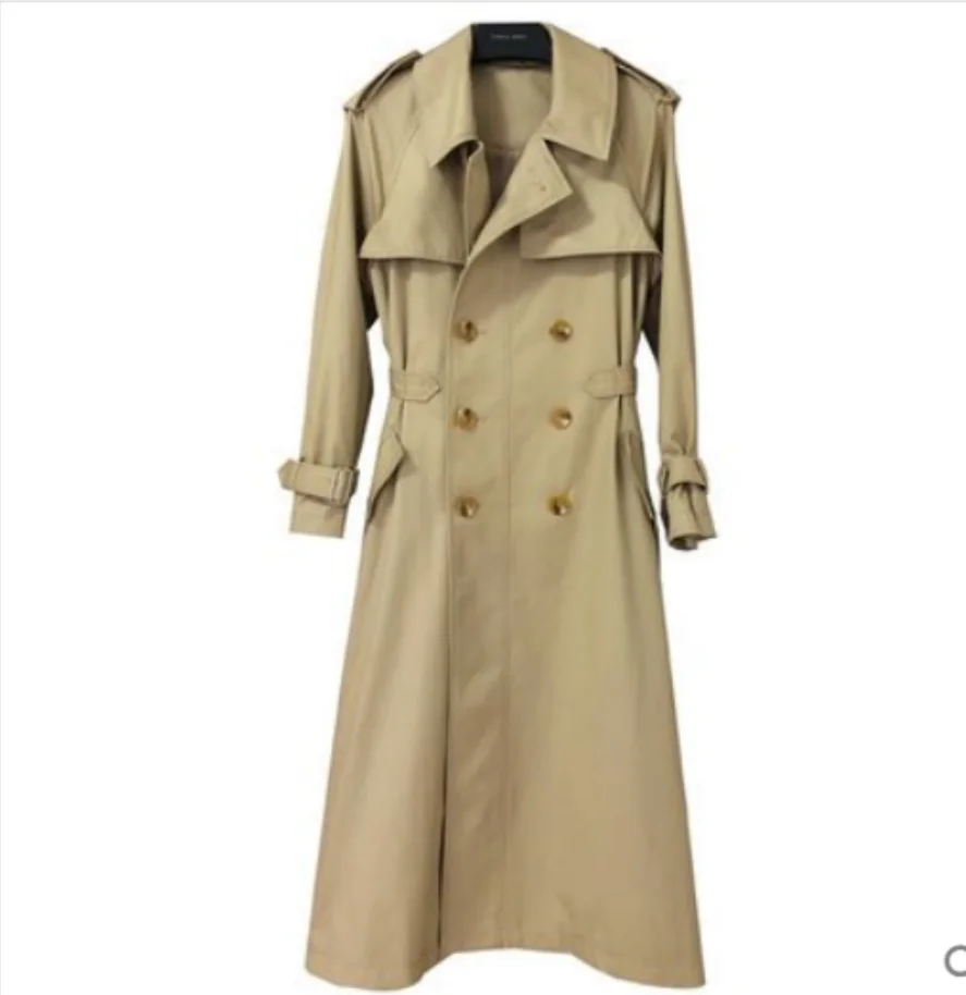 

2020 New Autumn Winter Women Casual trench Coat Oversize Double Breasted Vintage Washed Outwear Loose Clothing C409