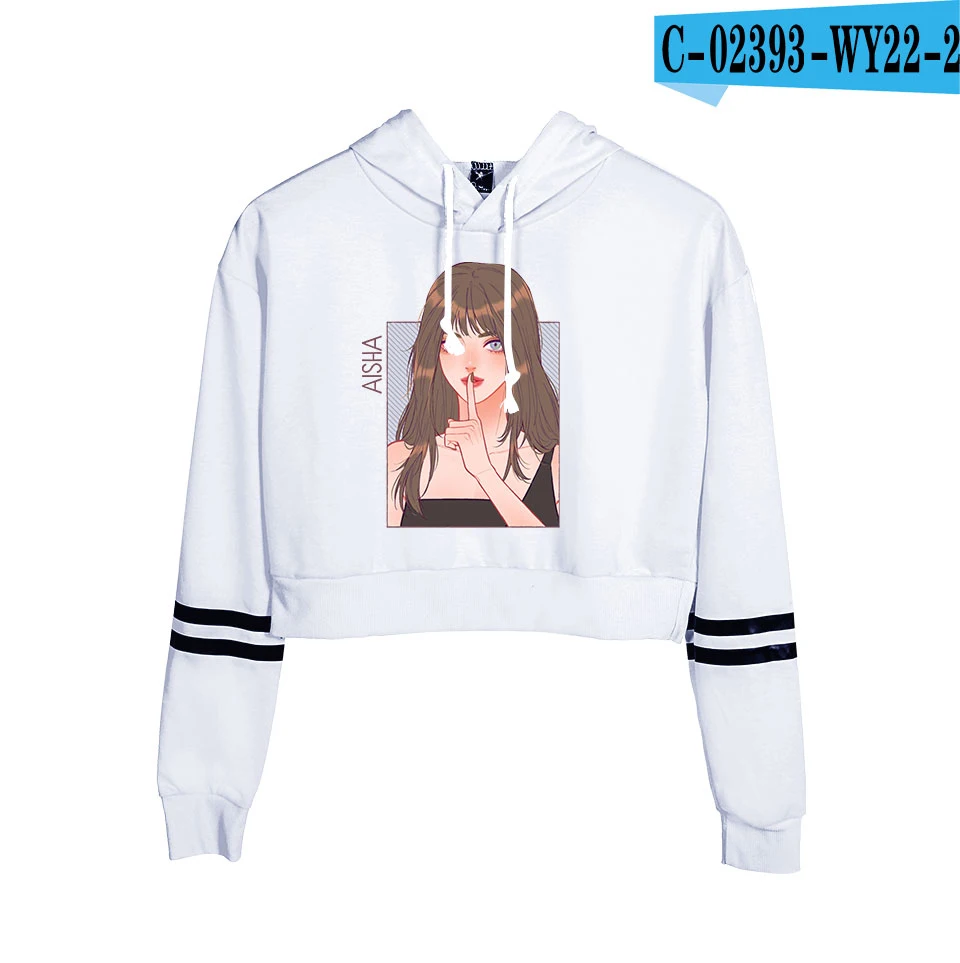 Everglow Kpop Корейская новая команда для девочек уличная Женская пуловер пупка толстовки Толстовка крутая поясничная популярная новинка года толстовки - Цвет: WY22