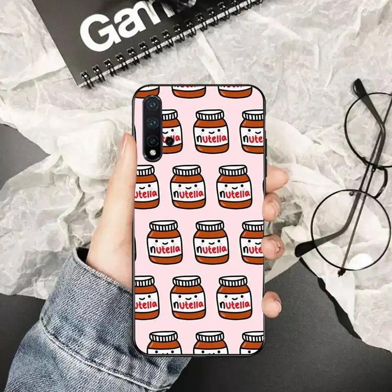 Черный мягкий чехол для телефона PENGHUWAN с шоколадной едой Tumblr Nutella Huawei Honor 20 10 9 8 8x 8c