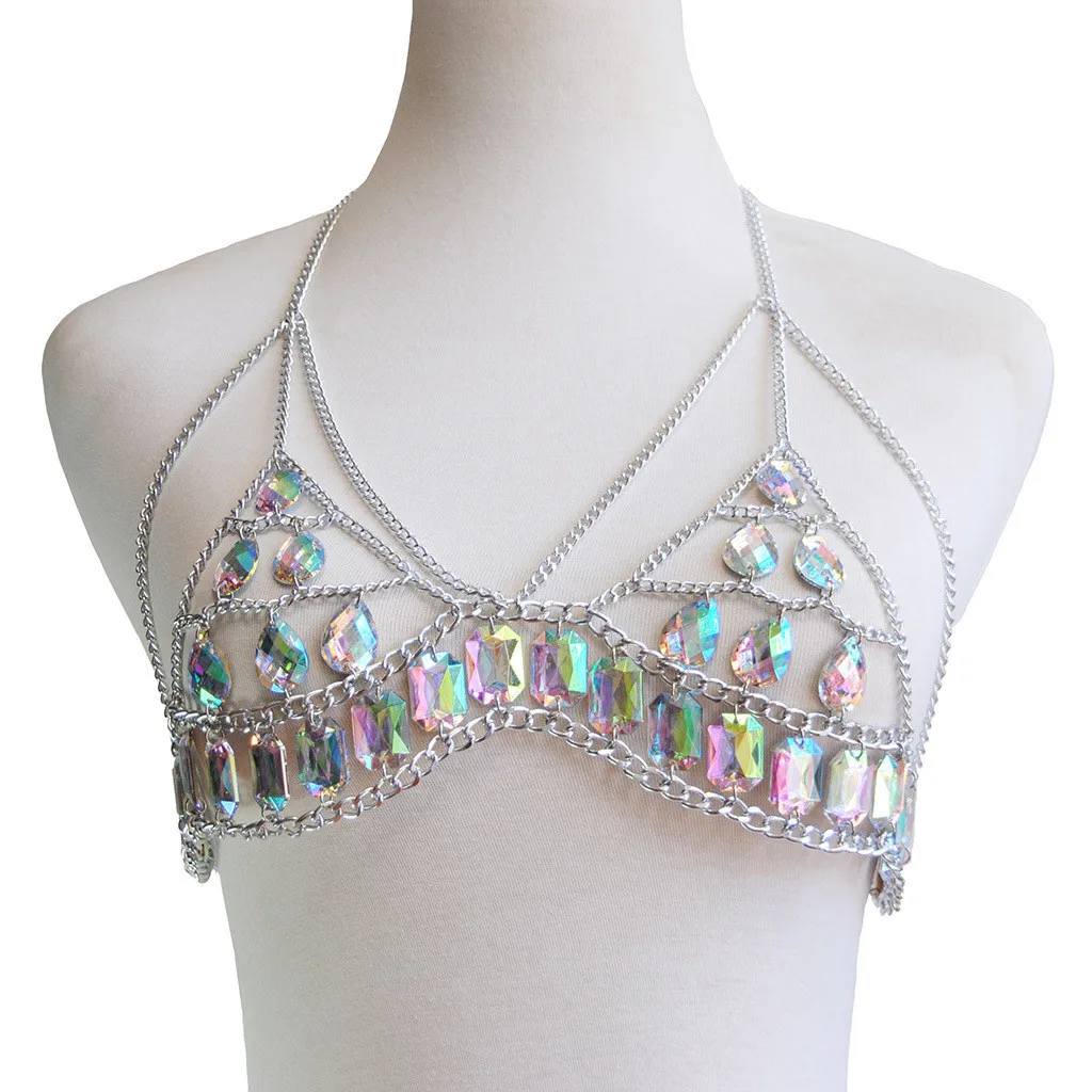 Очаровательные стразы кисточка цепь для тела сексуальный пляжный золотой