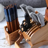 bamboo kitchen knives storage rack knife holder multifunctional storage rack tool holder knife block stand kitchen accessories