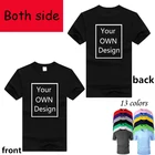 Мужская и женская хлопковая футболка, Повседневная футболка с коротким рукавом, с логотипом с двух сторон и изображением на заказ, модель fc001 13 видов цветов г.