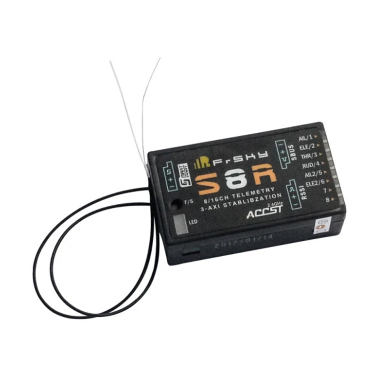 

Frsky S8R 16CH 3-Axis Stablibzation RSSI PWM Output Telemetry With Smart Port RC Receiver For FPV Models FPV Racing Drone Parts