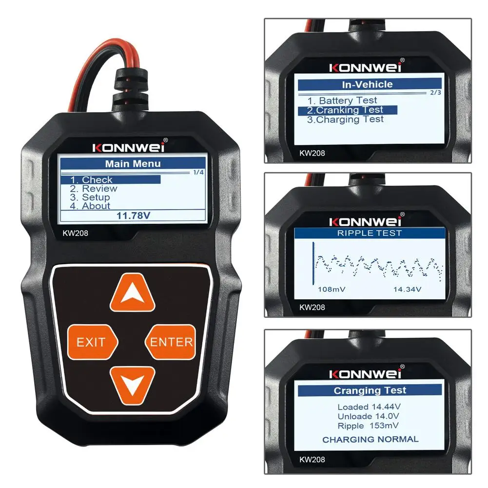 kw208 car battery resistance tester digital 12v automotive diagnostic scanner charging system test analyzer car inspection tool free global shipping