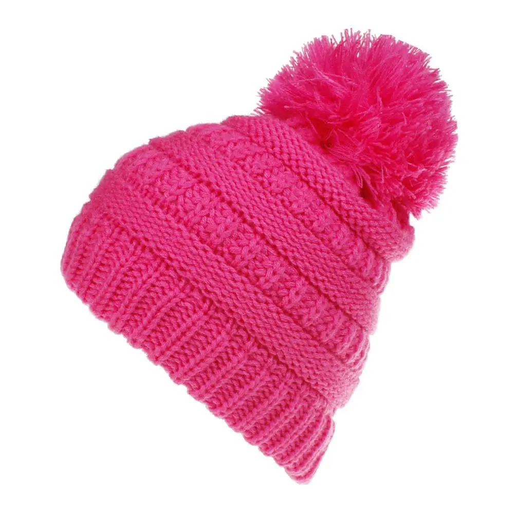 Детские зимние шапки детские теплые вязаные с помпоном вязаная шапка для