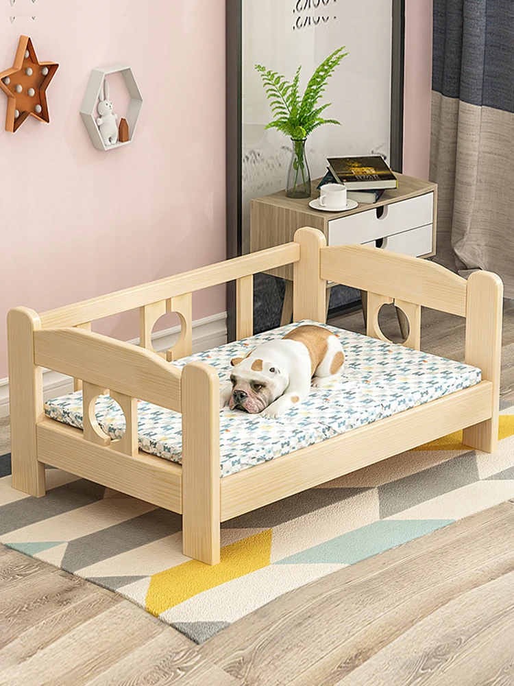 

Кровать для домашних питомцев Тедди, универсальная кровать из массива дерева для кошек, Всесезонная, безопасная и стабильная подстилка для ...