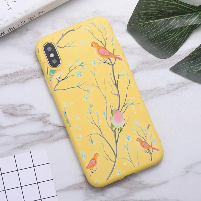 

Vintage painting flowers pink Phone Case Candy Color for iPhone 6 7 8 11 12 s mini pro X XS XR MAX Plus