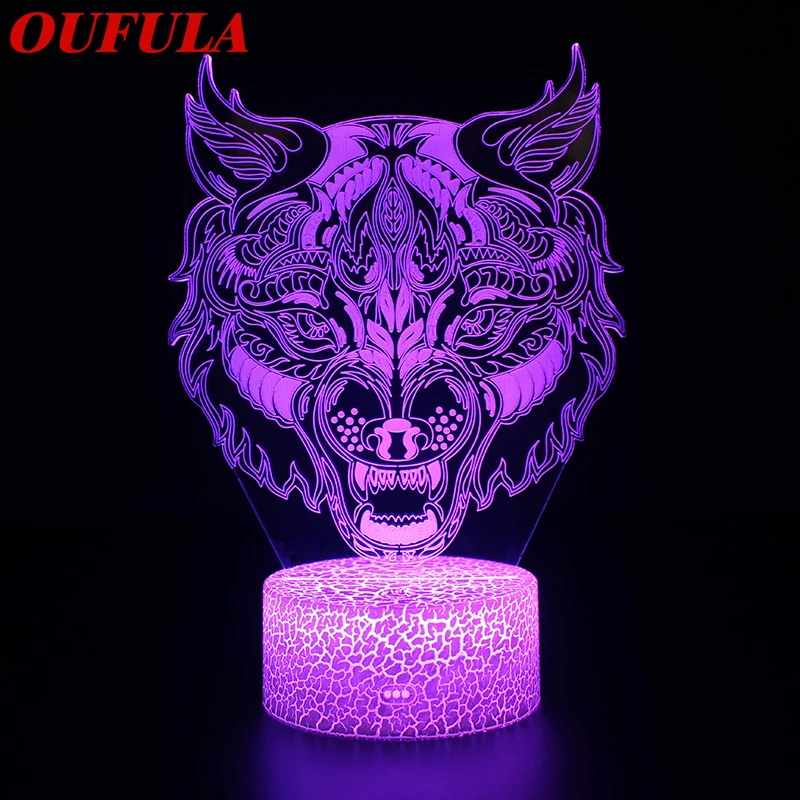 

Ночные светодиодные лампы OUTELA, новинка, 3D лампа, милая игрушка, подарок, 7 цветов, мультяшная атмосферная лампа для детской комнаты