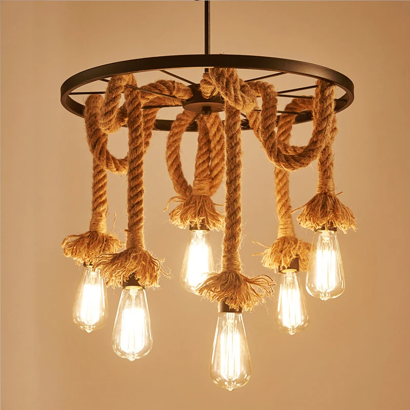 

Loft Retro Vintage Lamps E27 Rope Lights Bar Restaurant Living Room Dining Room Cafe Pub Club Office Industry Wind Chandelier