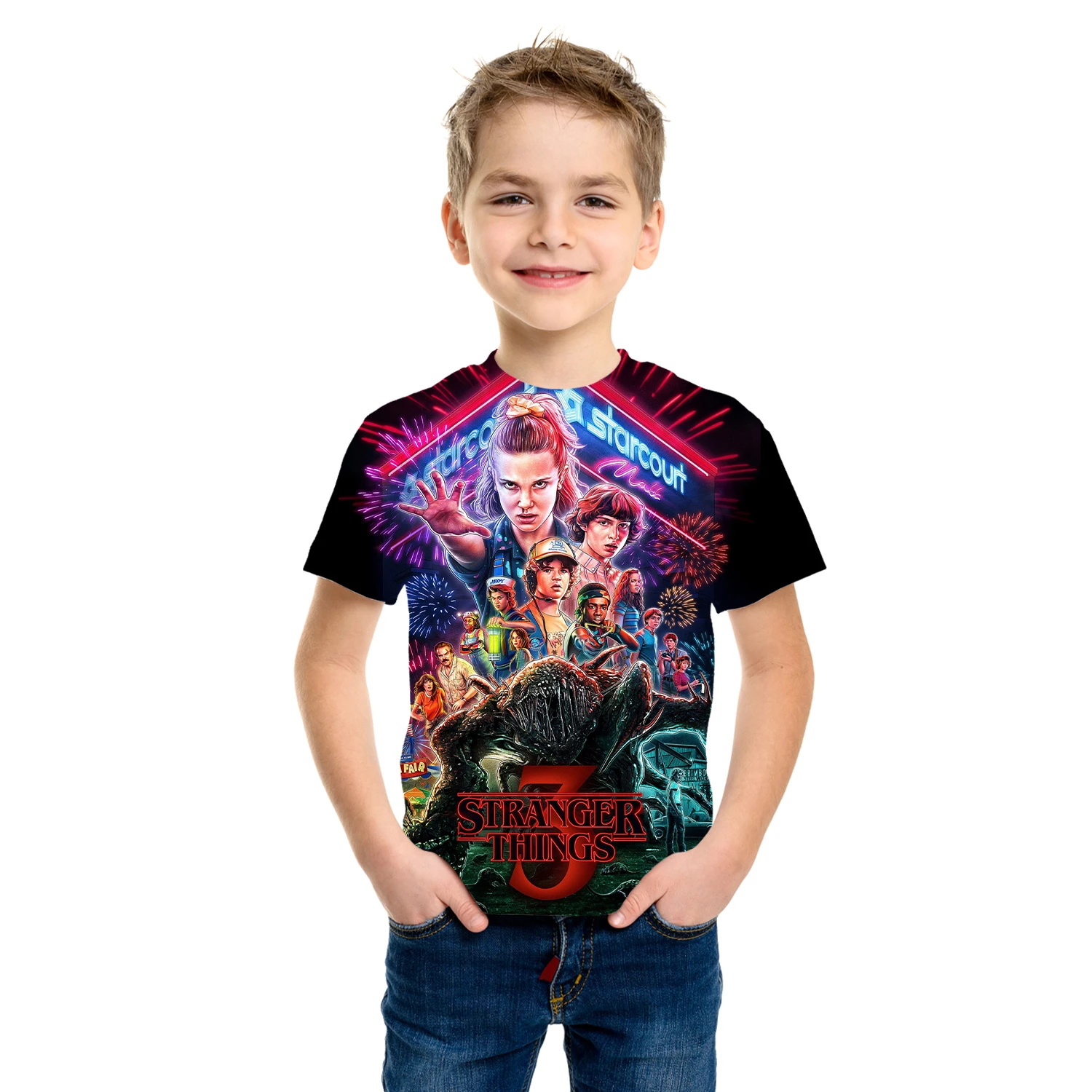 

Children's Tshirt 3D Print T-shirt Funny Anime Popular TV series Kid's T shirt Quick-drying Clothing Unisex Short Sleeve Shirt