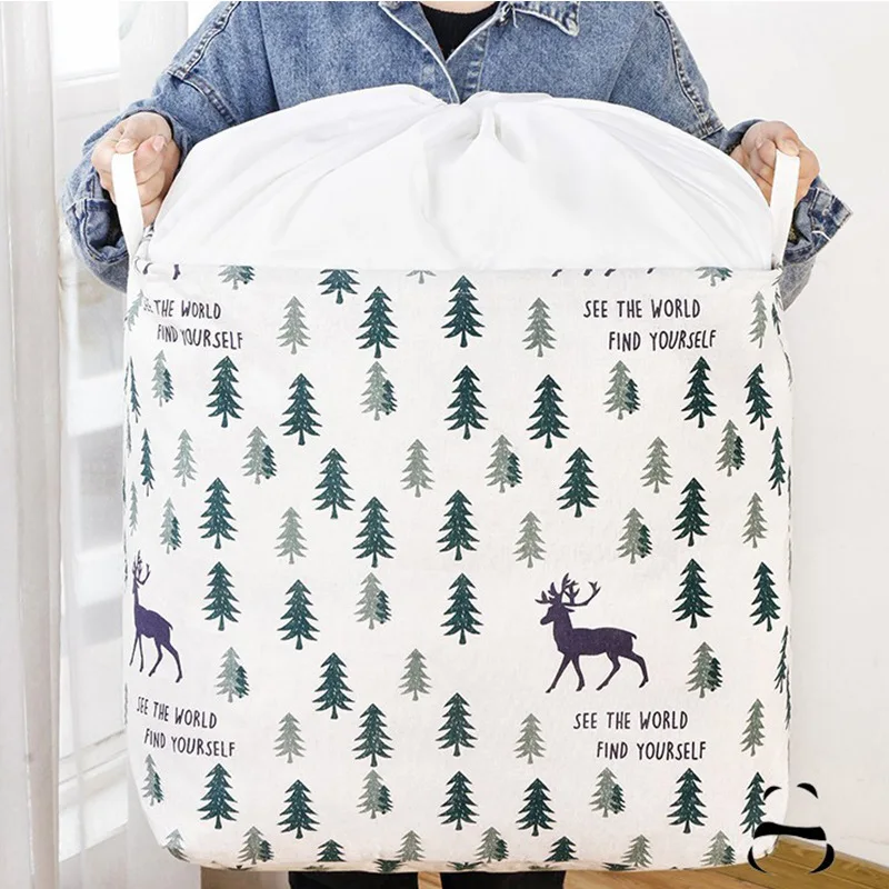 

Large Capcity fabric quilt clothing storage basket, moisture-proof and durable, foldable beam-mouth dirty clothes hamper, large