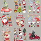 Рождественские нашивки сделай сам, теплопередающие аппликационные топы, виниловые наклейки для одежды, для толстовок, джинсов, рождественских оленей, патчи с узором