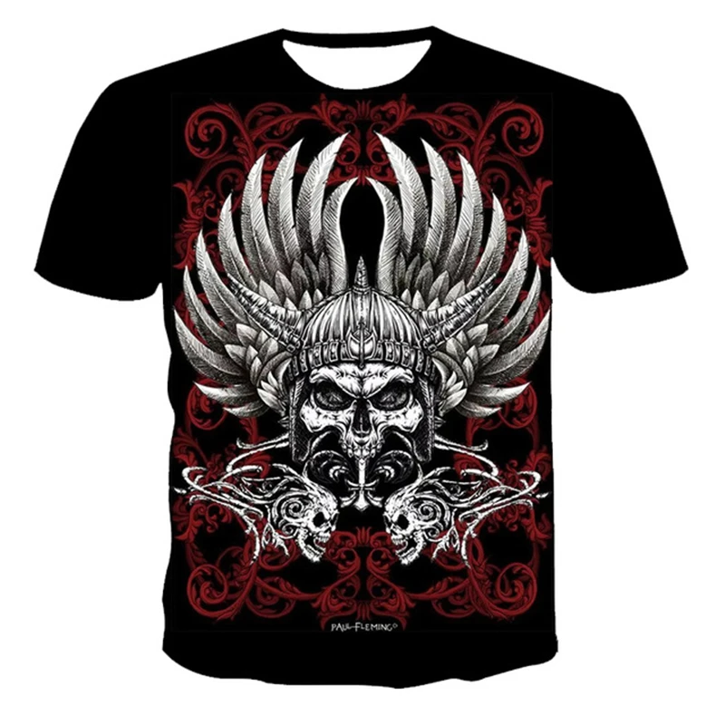 

2021 Hot-Sale New Skull Punk Fashion Men's 3d Printed T-Shirt Children's Tee Summer Casual Street 110-6Xl Plus Size Customizable