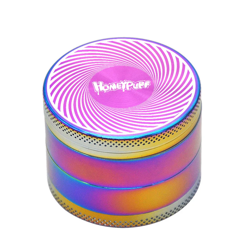 HONEYPUFF Радужная цинковый сплав металлическая табачная мельница для специй трав