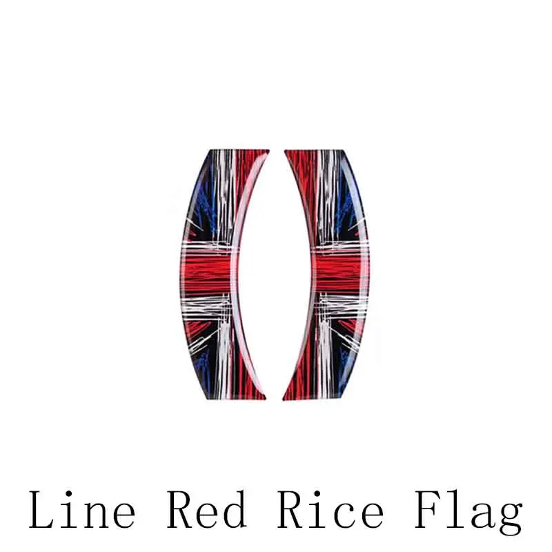 Line red rice flag 1 пара автомобильные подушки с принтом флага Великобритании "Юнион Джек ПВХ Виниловая пленка для оклеивания автомобилей, Управление Панель наклейки Стикеры для MINI COOPER S JCW F55 F54 F60 F56 Countryman автомобильные аксессуары - Название цвета: Line red rice flag