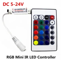 dc 5v 12v 24v 12a rgb ir remote mini controller 24keys led driver dimmer for 505028353528573056303014 rgb led strip light