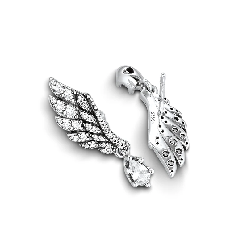 

Dangling Angel Wing Earring 100% 925 Sterling-Silver-Jewelry Free Shipping
